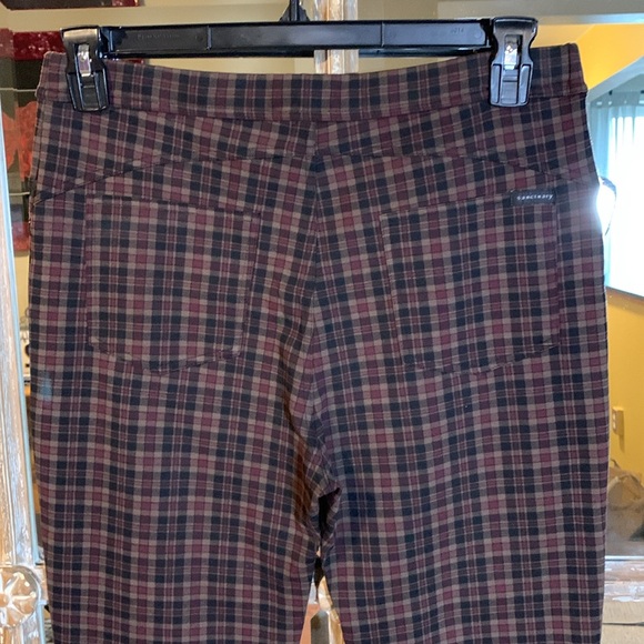 NWOT Sanctuary Plaid Pull Up Pants. Size XL - Picture 5 of 10